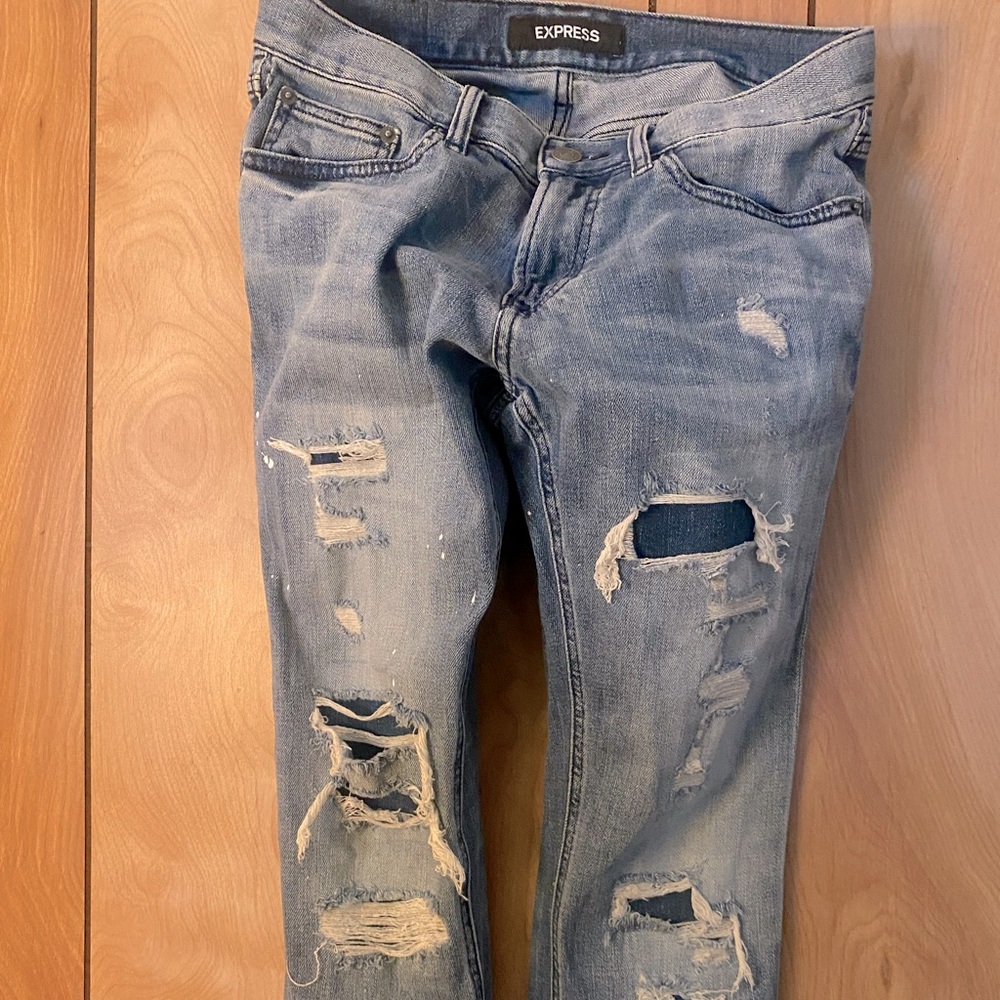 Express Mens distressed Slim jeans. Sz 29/30